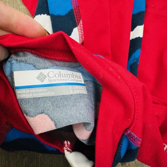 Columbia Red White And Blue Infant Rash Guard Boys Size 0-3 Month - Picture 3 of 4